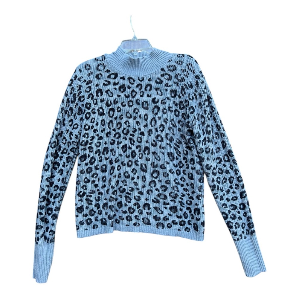 Apt. 9 Women’s Light Gray Animal Print Mock Neck Pullover Sweater SZ XL